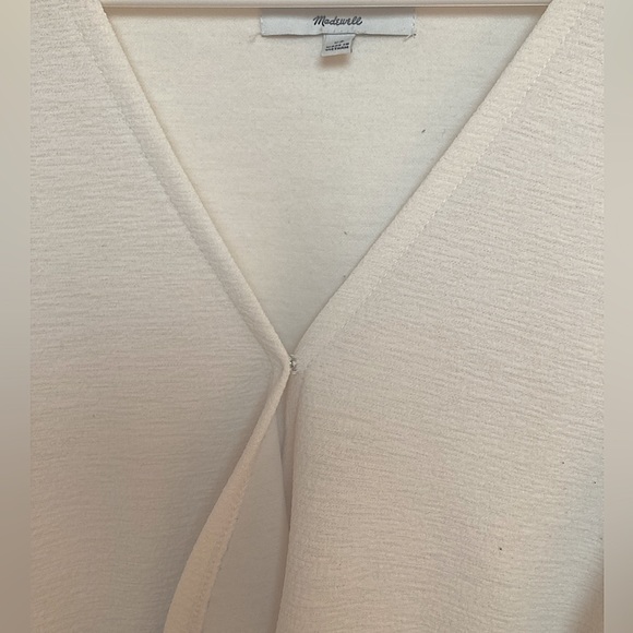 Madewell Texture and Thread Wrap-Tie Top Cream color, size XS - Picture 2 of 4